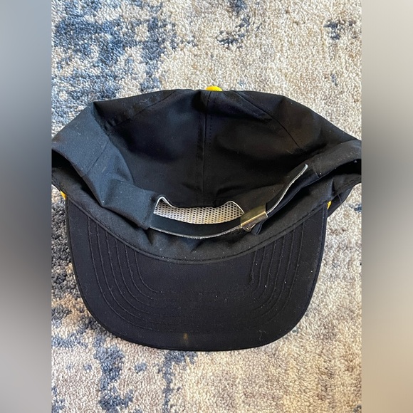 Vintage 1990s Lowes Strap Back Hat Cap Black Embroidered Yellow Rope - Picture 7 of 7